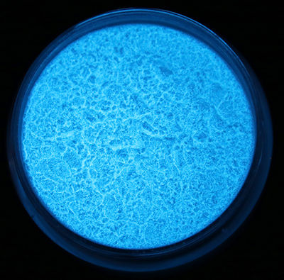 Blå - Glitterpudder der lyser i mørket / Glow in the dark