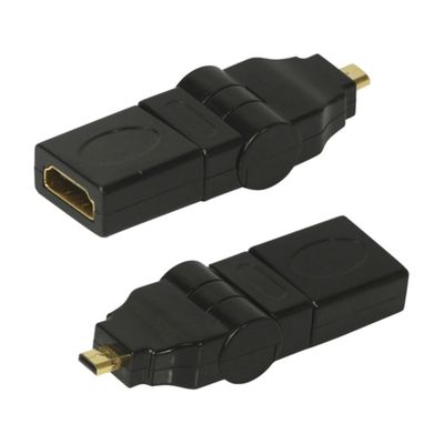 Micro HDMI til HDMI - adapter 180+90 graders vri