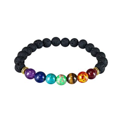 Chakraarmbånd med gulldetaljer