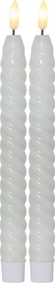 LED Antikljus Flamme Swirl Vit 2-P