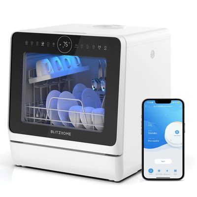 BlitzHome APP Mini BH4CDW vandindløbsopvaskemaskine Bordopvaskemaskine Opvaskemaskine