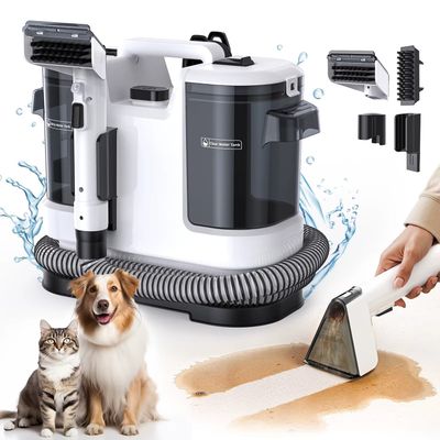 Kraftfull Matt- & Textilrengörare LBLUE V6 med 1,75L Dubbeltank, 5M Sladd, 1,7M Slang – Djuprengör Soffa, Madrass, Bil och Husdjursfläckar