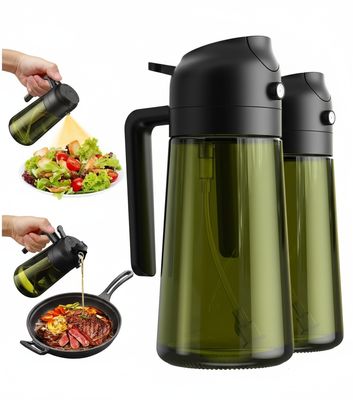 2-PACK - 2-i-1 Oliespray & Dispenser – Mørk Glasflaske til Madlavning & Grillning