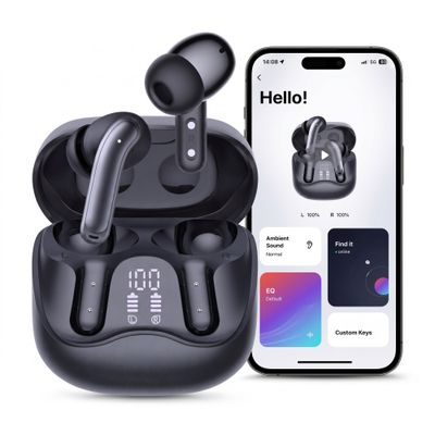 WAVORYX Air1 Pro Trådlösa Hörlurar Bluetooth 5.4 – Hybrid ANC, 6 Mics ENC, Hi-Res Ljud & 40h Batteritid Appstöd EQ