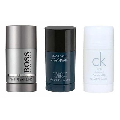 3-pack Deostick (Boss Bottled + Cool Water + CK One 75ml)