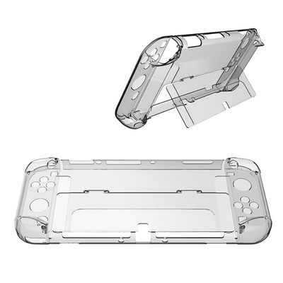 Yhteensopiva Nintendo Switch OLED Protector - läpinäkyvän suojakotelon kanssa jalustalla