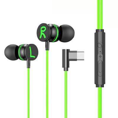 USB - C øretelefoner med mikrofon magnetiske in - ear spillhodetelefoner - grønn