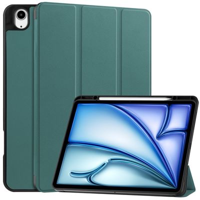 Til iPad Air 13 (2024) Slim Fit Tri-Foldbart Etui Pennebrett - Grønn