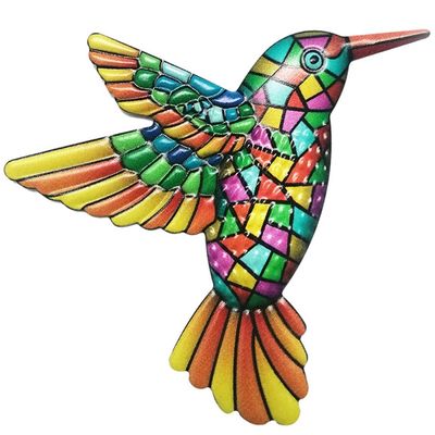 Bird Hummingbird Veggklistremerke Hagepynt 12x13,5cm - Oransje