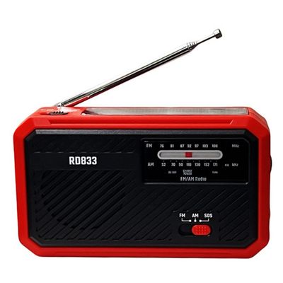 AM FM - radio Sollading Håndsveiv LED lommelykt PowerBank