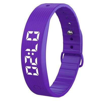 Smart armbånd vibrerende alarm søvnovervågning digitalt display - Lilla