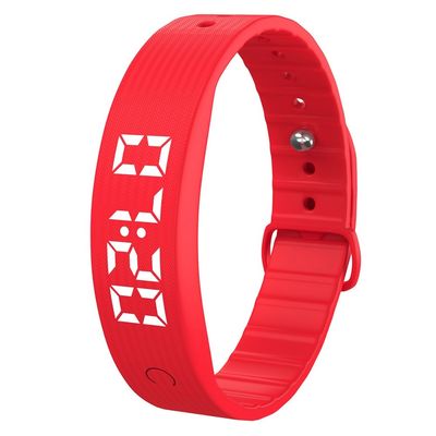 Smart armbånd vibrerende alarm søvnovervågning digitalt display - RØD