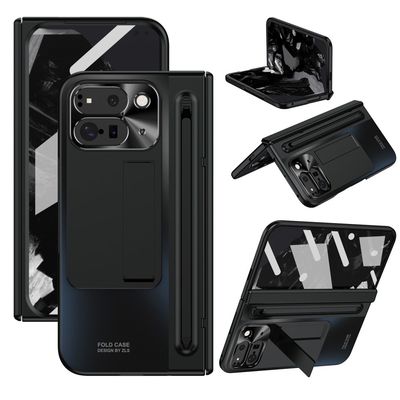 For Google Pixel 9 Pro Fold 5G Deksel med Herdet Glassfilm, Stylus - Svart
