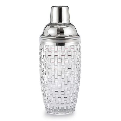 385 ml Cocktail Shaker kudottu rakennelasi + kansi ruostumattomasta teräksestä valmistettuun kuppiin
