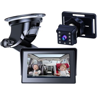 4,3" HD 1080P bilovervågningskamera til bagudvendt babysæde vidvinkel infrarødt kamera