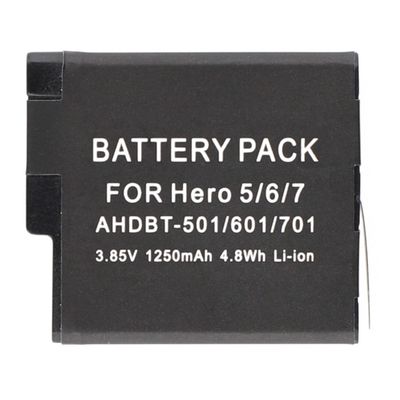 Batteri for GoPro Hero 7 6 5 3,85V 1250mAh AHDBT-501 601 701 erstatningsbatteri