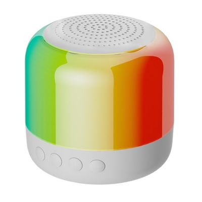 Højttaler Bluetooth Stereo Surround Trådløs Mini Subwoofer med RGB Lys - Hvid