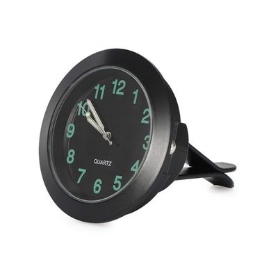 Analog klocka till Bil. Air Vent Clip - on Rund Quartz Bilinredning - Svart