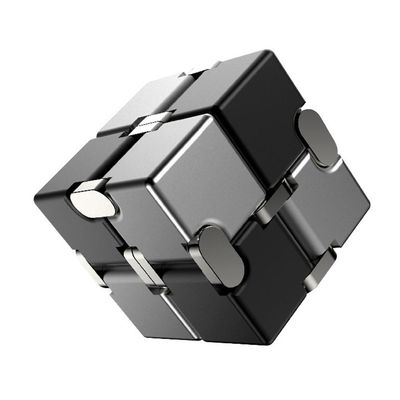 Fidget Spinner Avslappning Infinite Cube Metall Flip Kub Svart - V