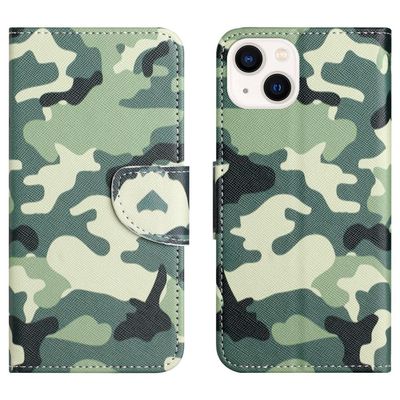 Til iPhone 15 Plus Lommebok - deksel Mønsterdeksel - Camouflage