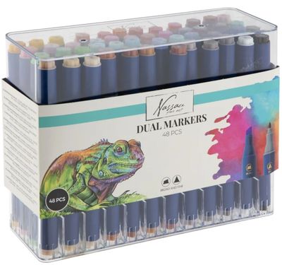 Dual markers 24-pakkaus kaksoiskärkisiä kyniä