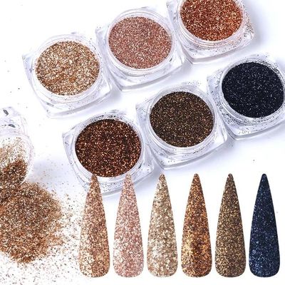 6 stk negleglitter glitter, Negledekorasjoner