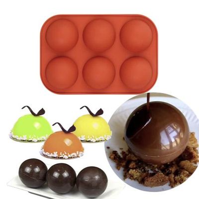 Silikonform - Kule / halvkule 6 deler - Is/sjokolade/geléform