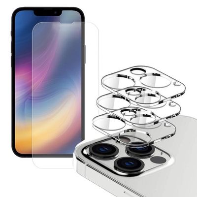 Iphone 13 [4-PACK] 2 X Linsebeskyttelse + 2 X herdet glass