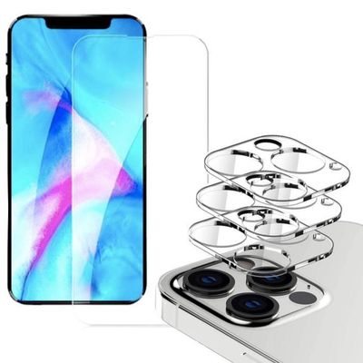 Iphone 13 PRO [4-PACK] 2 X Linsebeskyttelse + 2 X herdet glass