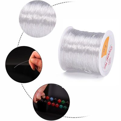 Iso rulla Läpinäkyvä elastinen lanka korujen valmistukseen 100m