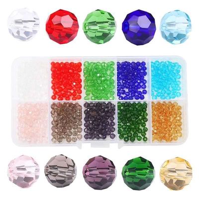 Fasetoidut lasihelmet - 4mm - 600kpl - Tee itse