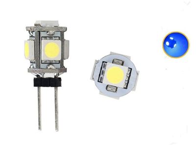 G4 3200K Blå LED-lampa till husvagn, bil, husbil, båt, G-4, 2-pack