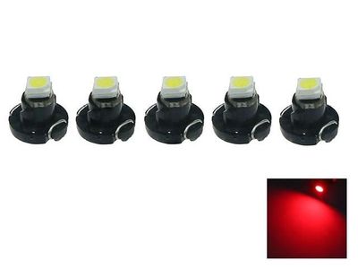 T4.2 T4 Neo Wedge med röd LED-chip, instrumentbelysning, 5-pack