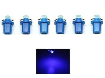 B8,5D Blåa Ledlampor med 1st COB ledchip 6-pack instrumentlampa