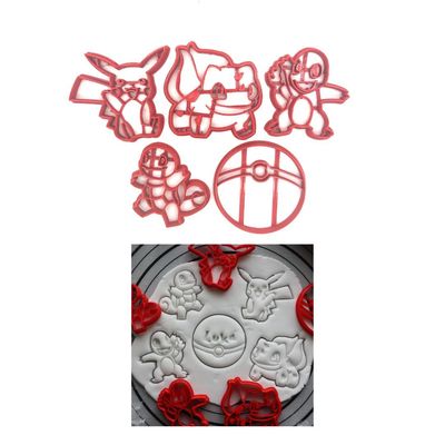 5 stk kakeutstikker Pokemon 8 cm