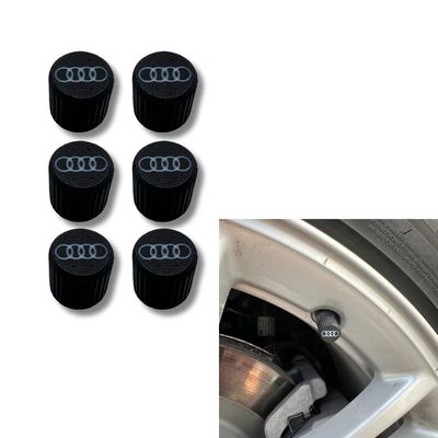 6x Bilhjul Dekkventilkapper Dekkfelgstammedeksler til Audi
