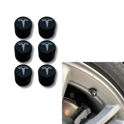 6x Bilhjul Dekkventilkapper Dekkfelgstammedeksler til Tesla