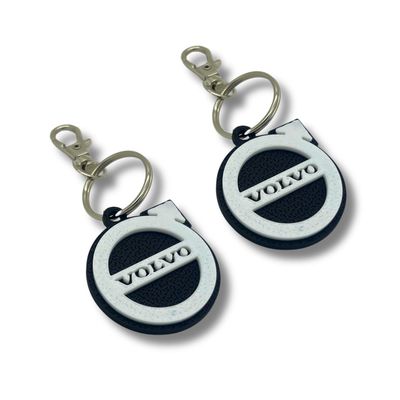 2x avaimenperä Clip On & Go -karabiininen avaimenperä Volvolle
