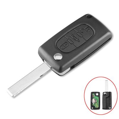 3-knapps fjernkontrollnøkkel CE0523 433MH ID46 HU83 for Peugeot
