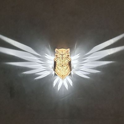 Owl wings lampe veggfeste LED lys med adapter