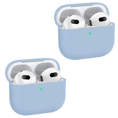 2x Lila Apple AirPods 3 skal silikon skyddsfodral för AirPods 3