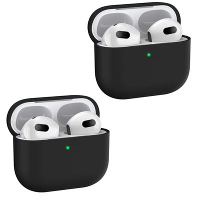 2x Svart Apple AirPods 3 skal silikon skyddsfodral för AirPods 3