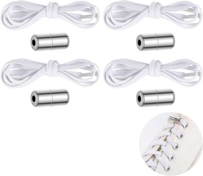 2 par hvite slipsfrie elastiske skolisser
