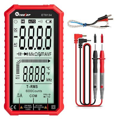 Digitalt multimeter med delt 4,7 tommers LCD. RØD