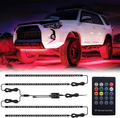 LED Loop Under Car Kit Flerfarget fjernkontroll vanntett