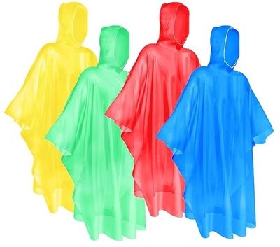 Regnponcho med hætte. Praktisk, let og klar til uventede regnbyger!