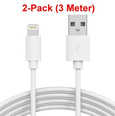 2 kpl 2M Lightning-laturi iPhone 13/12/11/Xs/Max/X/8/7/6/5/SE