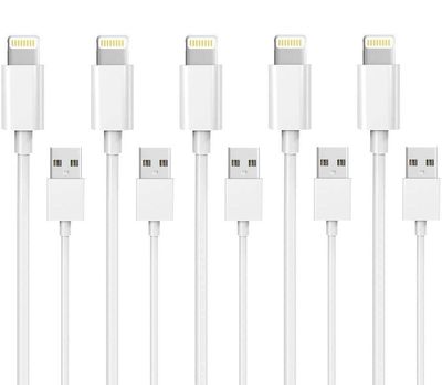 5 kpl 1M Lightning-laturi iPhone 13/12/11/Xs/Max/X/8/7/6/5/SE