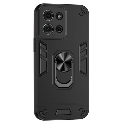 SKALO Motorola Moto G75 5G Armor Metallring Cover - Sort