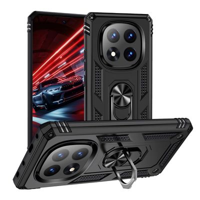 SKALO Xiaomi Redmi Note 14 Pro+ 5G Armor Metallring Cover - Sort